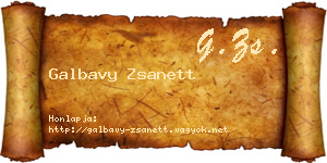 Galbavy Zsanett névjegykártya
